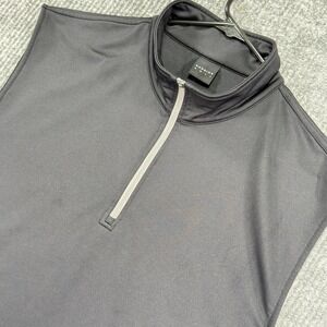 Dunning Golf Pullover Vest Mens XL Black Sleeveless 1/4 Zip Mock Neck Top